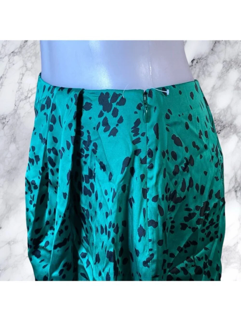 L'Academie The Jenny Mini Skirt in Jade Dalmatian